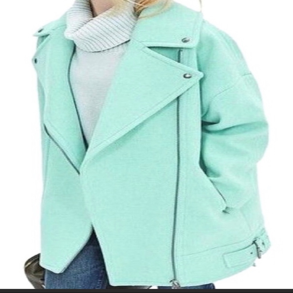 SALE: Banana Republic Mint Oversized Moto Coat